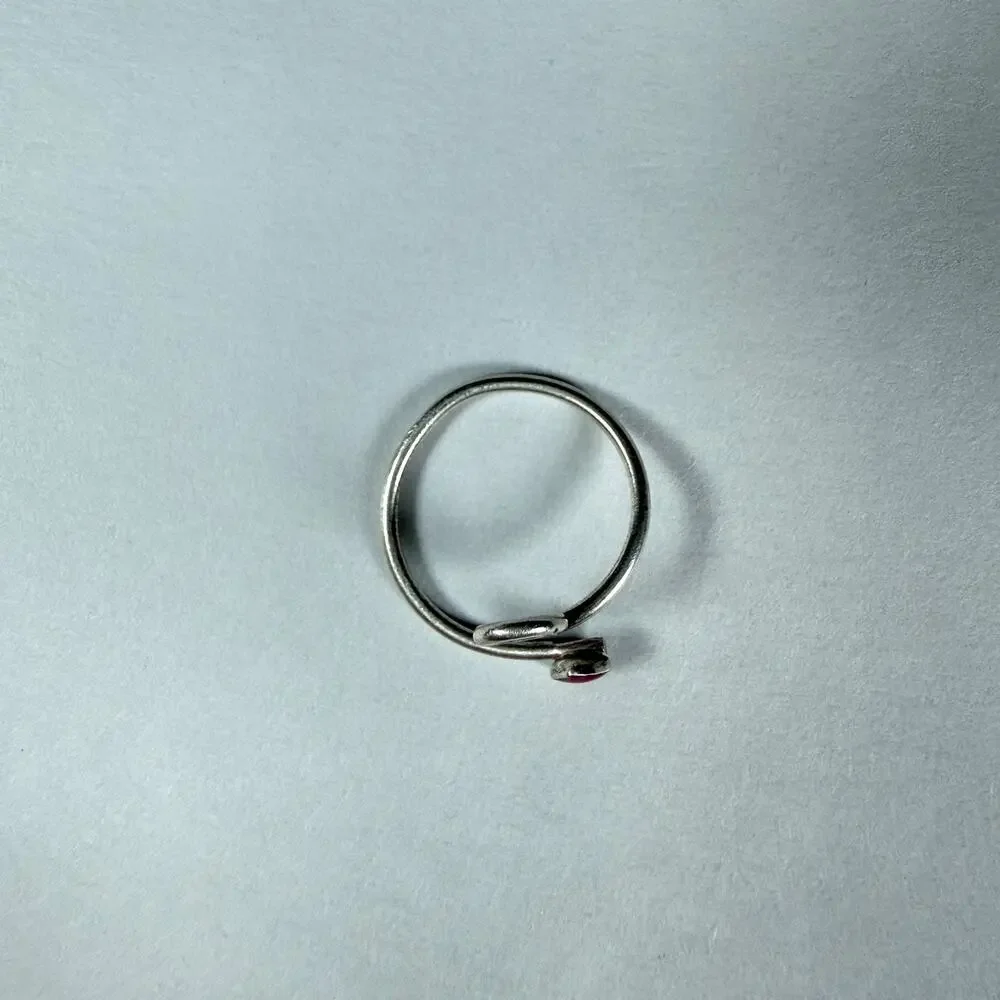 Sterling Silver 925 Pink Heart Ring 5us Size 1.0g